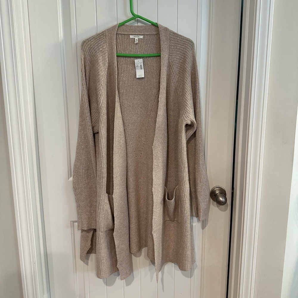 Maurices Taupe Open Front Cardigan